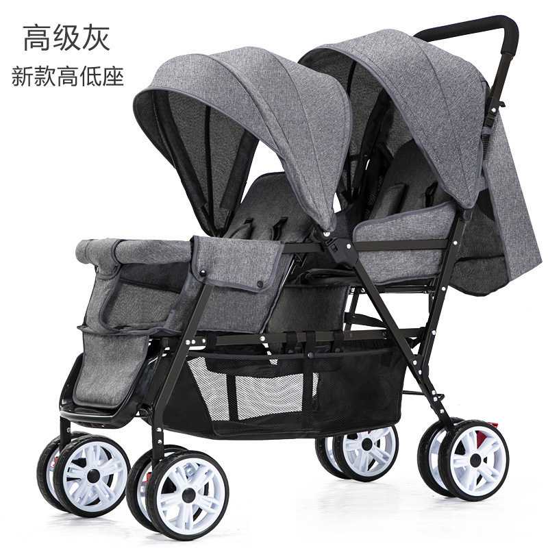 Wholesale Twin Stroller, Double Stroller, Can Sit and Lie Down, Lightweight Stroller for Twins, Suitable for Walking Children
