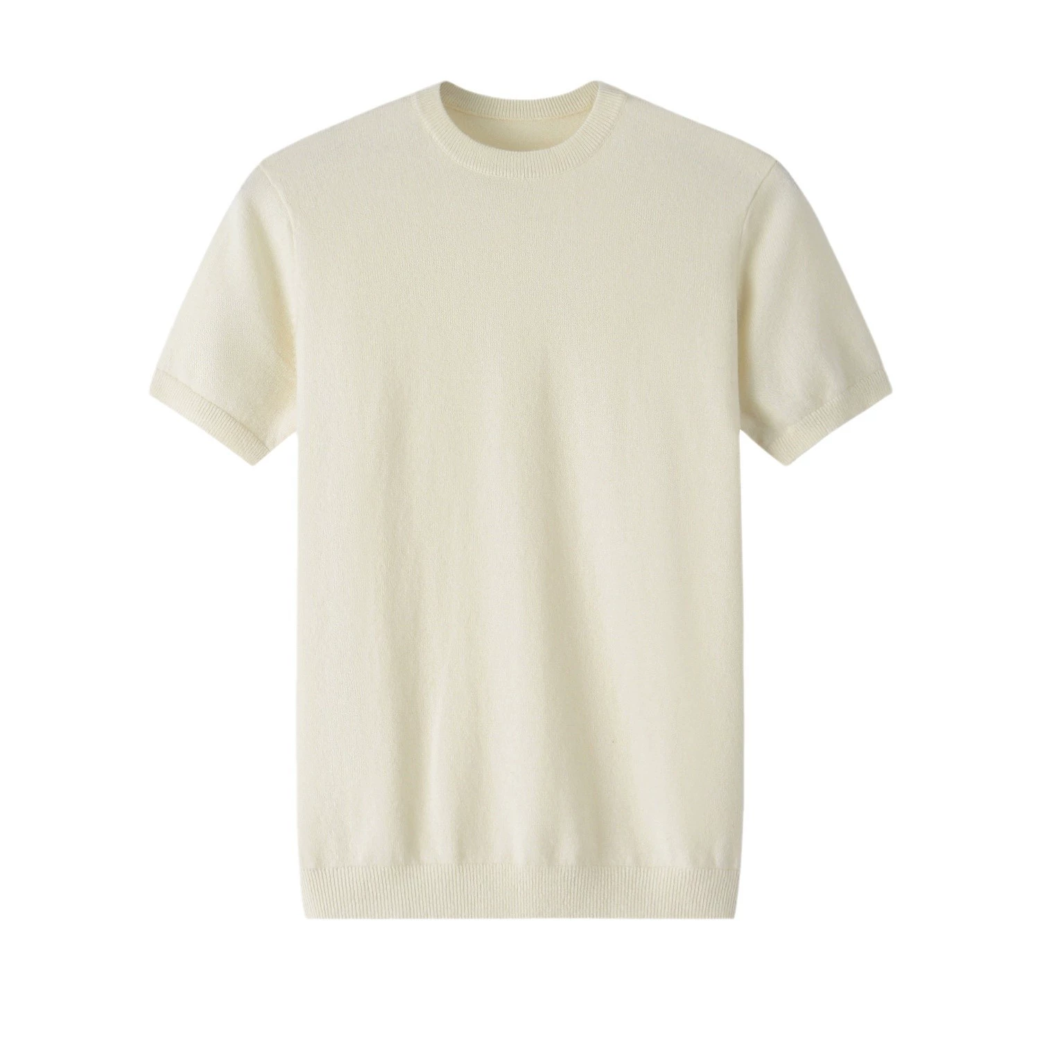 Solid cashmere knitted trend sweater, oversize, with short sleeve