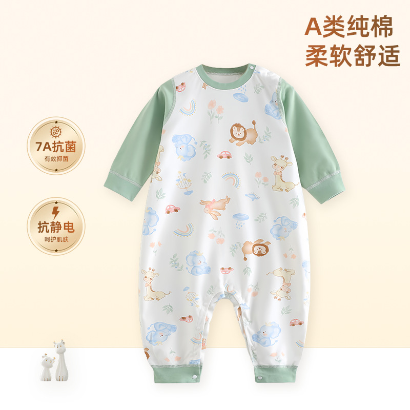 Pijama infantil de primavera y otoño de algodón puro bolso de dormir de piernas para niños y niñas ropa para el hogar cuatro estaciones antipatadas ropa de escalada