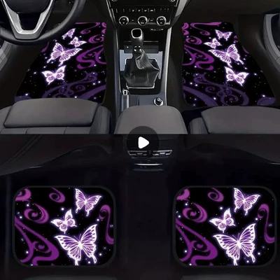 for Main and Passenger Seats, Stain-Resistant, Avtomobil döşəmə paspasları - temu-car-floor-mat-17-3344cm-two-piece-pack