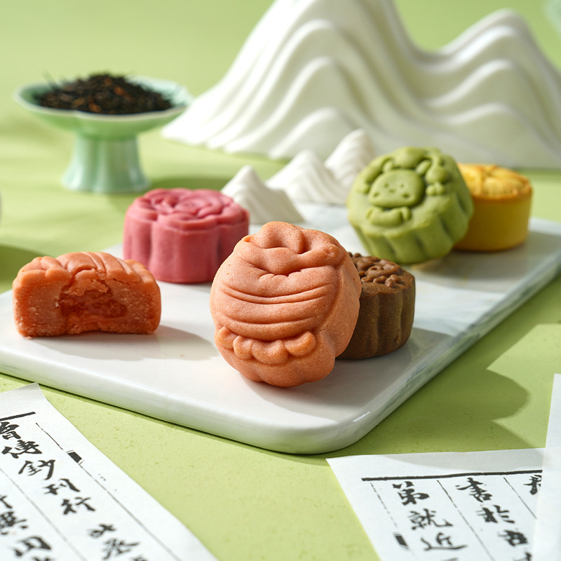 中秋月饼港式奶黄流心雪媚娘黄油玉米流心月饼礼盒装企业团购批发|undefined
