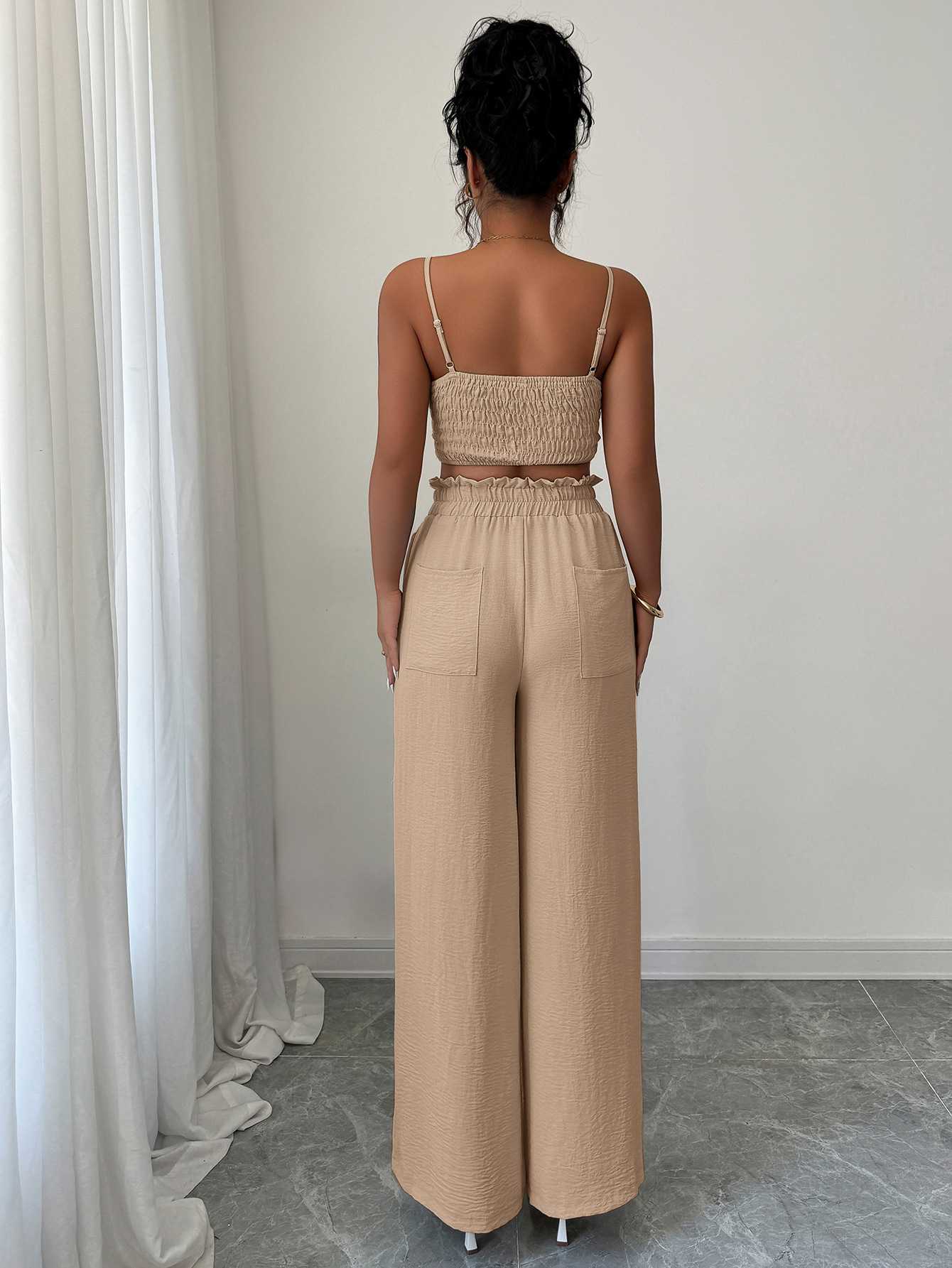 364g Weight Sleeveless Sleeve Length Polyester Fabric Type Pant Co-ord Set Sets Type 2 Pieces Set Quantity Casual, Daily Occasion Strap Neckline Slim, Loose Fit Type Solid Color Pattern Summer Season Women's Gender Casual, Sexy Style Casual Daily Women's Casual Sexy Solid Color Polyester Pant Co-ord Set Pants Sets 8