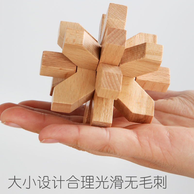 Juguetes de madera educativos de los niños desbloquear Luban bloqueo traje Escuela Primaria desmantelar mortaja y espiga juguetes clásicos al por mayor