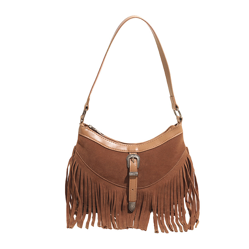 Bolsa de brazo retro retro transfronteriza con bordas para mujeres otoño y invierno 2025 nuevo estilo universal bolso de hombro de alta calidad bolso de transporte de pasajeros