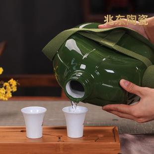 2.5kg Pack Creative Military Pot Cultural Revolution Ceramic Empty Wine Bottle Empty Bottle Liquor Jar Household Wine Pot Sealed Gift Box Packaging