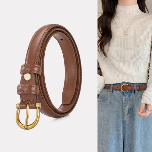 Women's belt, versatile, Korean style, genuine leather, belt for women, casual belt for jeans, ins style decoration 
