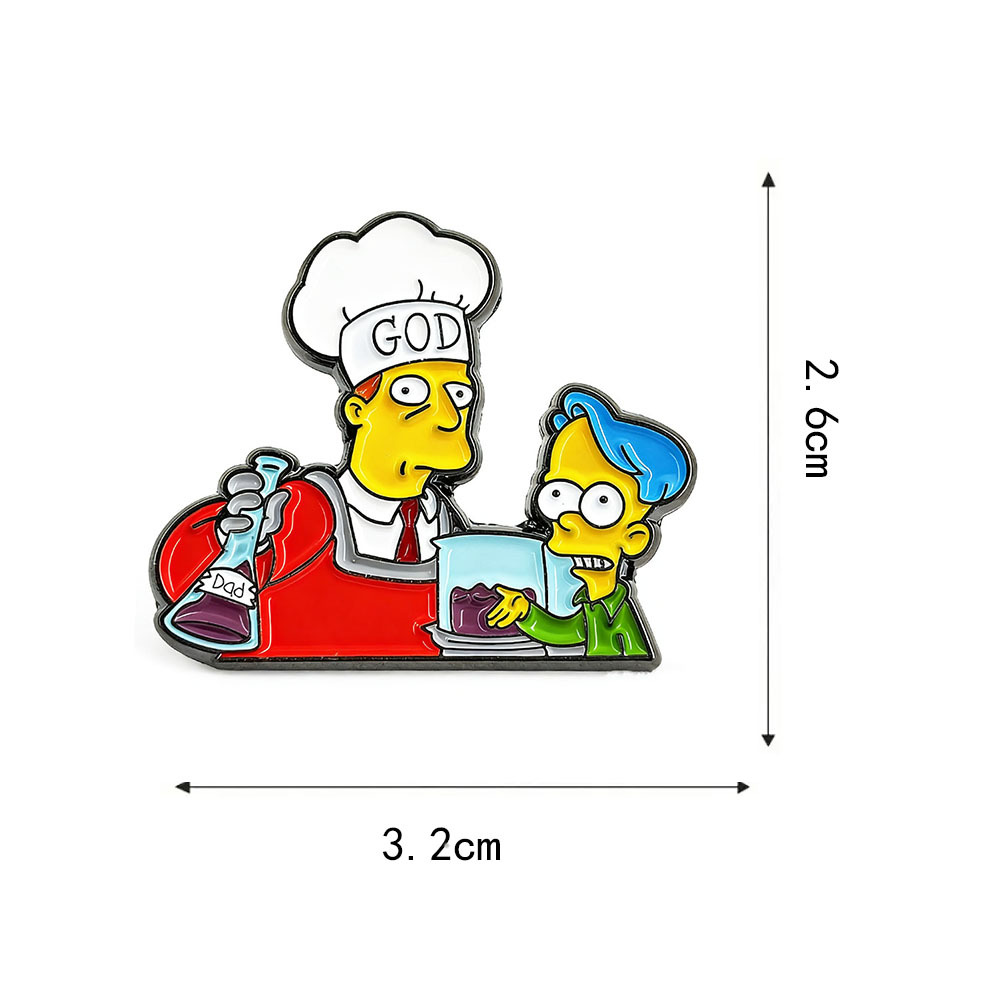 The Simpsons God Science Brooch Funny Cartoon Animation Metal Badge Pin Enamel Accessories