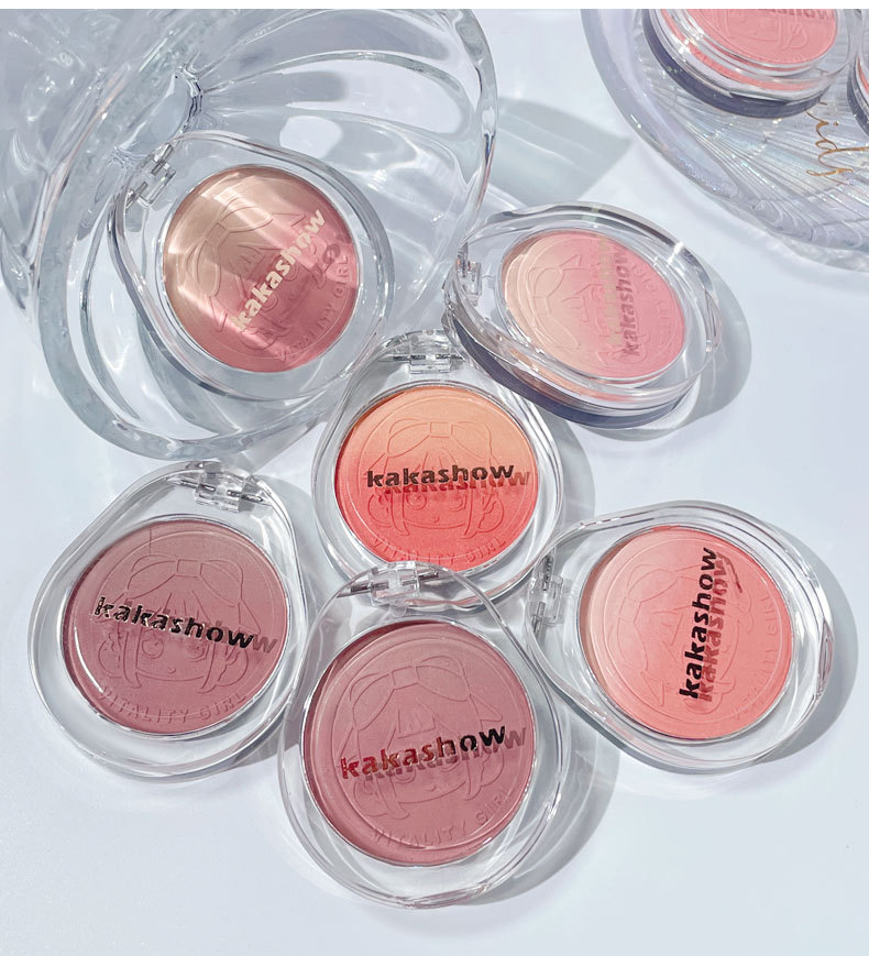 kakashow Gradient Blush Nude Matte Two-Color Blush Palette Blush Cream Highlighter Contouring Palette Student Brightening undefined