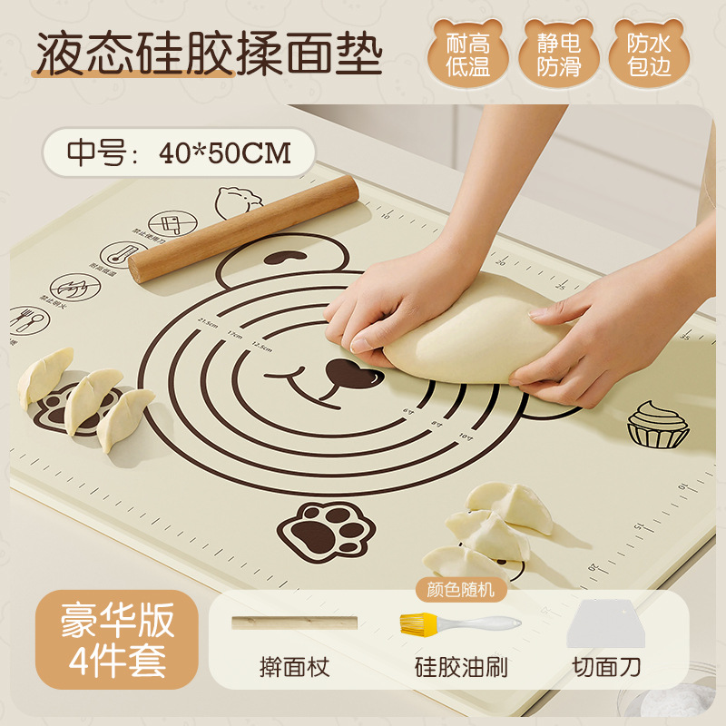 Nueva almohadilla para amasar de silicona de grado alimenticio, tabla de cortar para hornear en el hogar, almohadilla antideslizante de dibujos animados y almohadilla para fideos, fábrica al por mayor