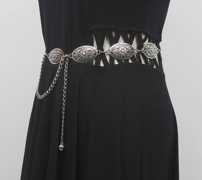 Metal Waist chain skirt Ethnic style Retro Versatile chain belt decorate Dress sweater Waist Accessories