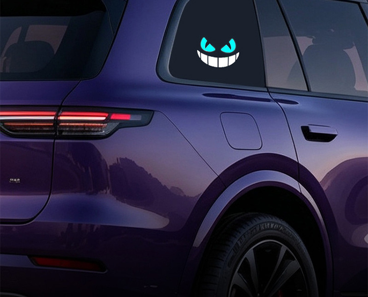 Cross-Border Solar-Powered Car Dynamic Devil Eye Led Expression Light Warning Light for Vehicle Use, No Wiring Required, Ambient Lighting
