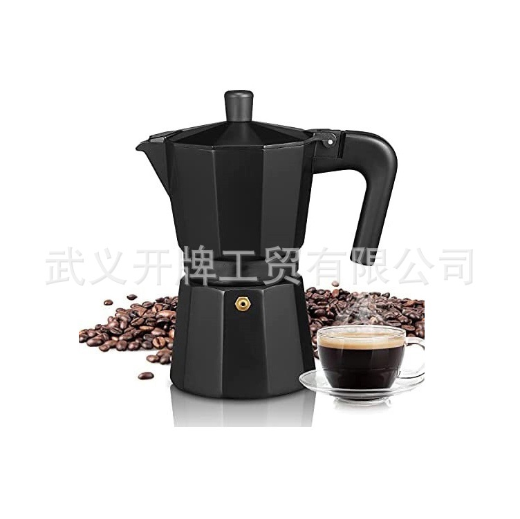 Cruzar la frontera en stock 3 tazas 6 tazas hogar italiano octogonal aluminio mocha olla refinada cafetera europea