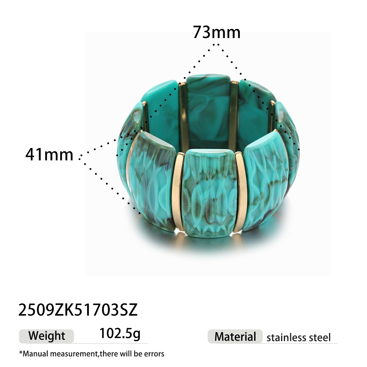 Tina estilo europeo y americano acrílico pulsera de acero inoxidable mujer alta sensación de joyería a rayas de color universal sentido de diseño cruzado image 14
