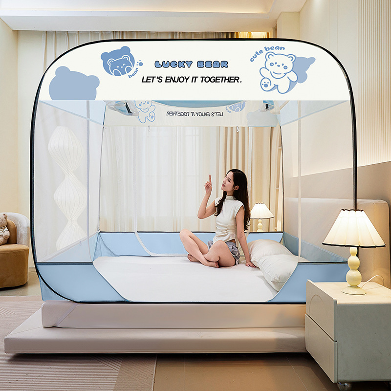 Sin mosquiteros instalados, mosquiteros de Mongolia, mosquiteros de tres puertas, mosquiteros desmontables con cremallera superior a prueba de polvo al por mayor