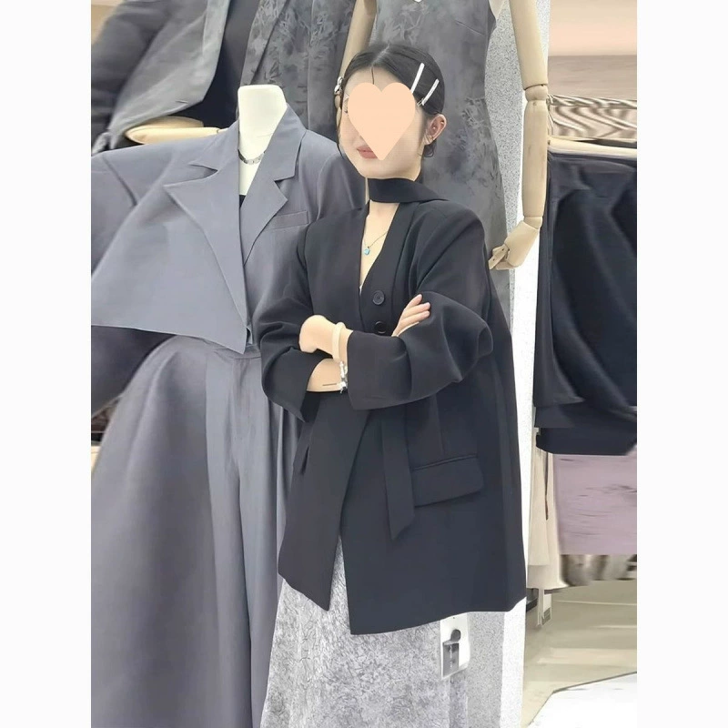 Женский маленький блейзер 2025, новый весенне-осенний дизайн для миниатюрных, свободный стиль, блейзер с воротником в стиле ленивого шика.