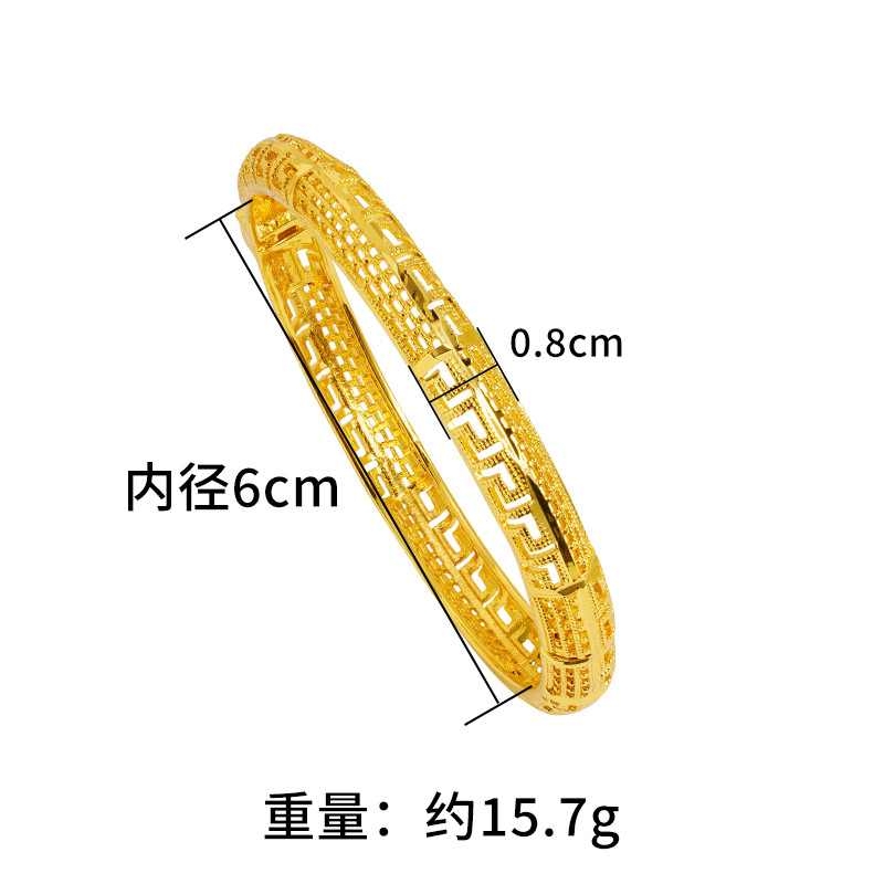 Vietnam antiguo oro hebilla pulsera hueco panal cóncavo-convexo personalidad Yiwu joyería al por mayor vivo caliente