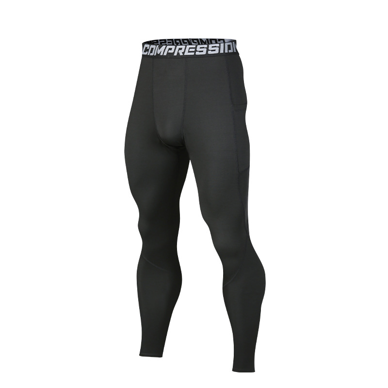 Dongguan pantalones deportivos, bolsillo lateral transpirable, rápido para correr, pantalones de compresión elásticos, entrenamiento físico para hombres, pantalones de verano