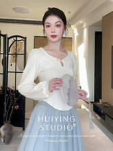 新中式轻国风泡泡袖上衣女早春新款小众设计感内搭春季衬衫