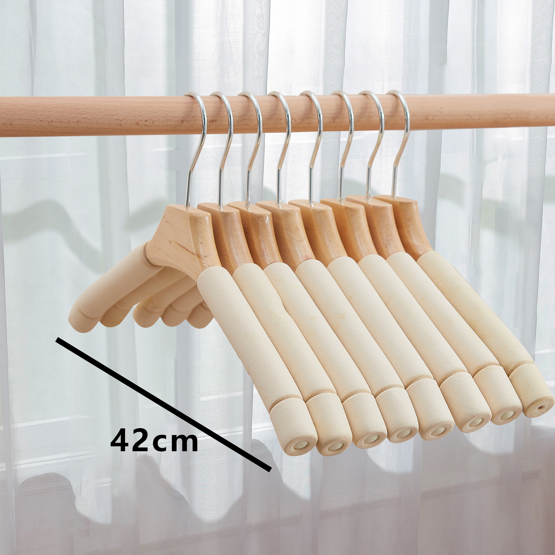 Esponja percha sin costuras esquina anti-hombro colgante de madera suéter abrigo no abultado ropa de armario soporte ropa de hogar percha ropa de apoyo