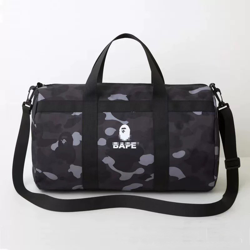 Japanese magazine Appendix bag ape head round barrel outdoor waterproof travel bag black and white fan color handbag in stock