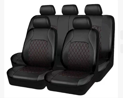 Universal seat cover | artificial leather car seat - red-line-nine-piece-set-universal