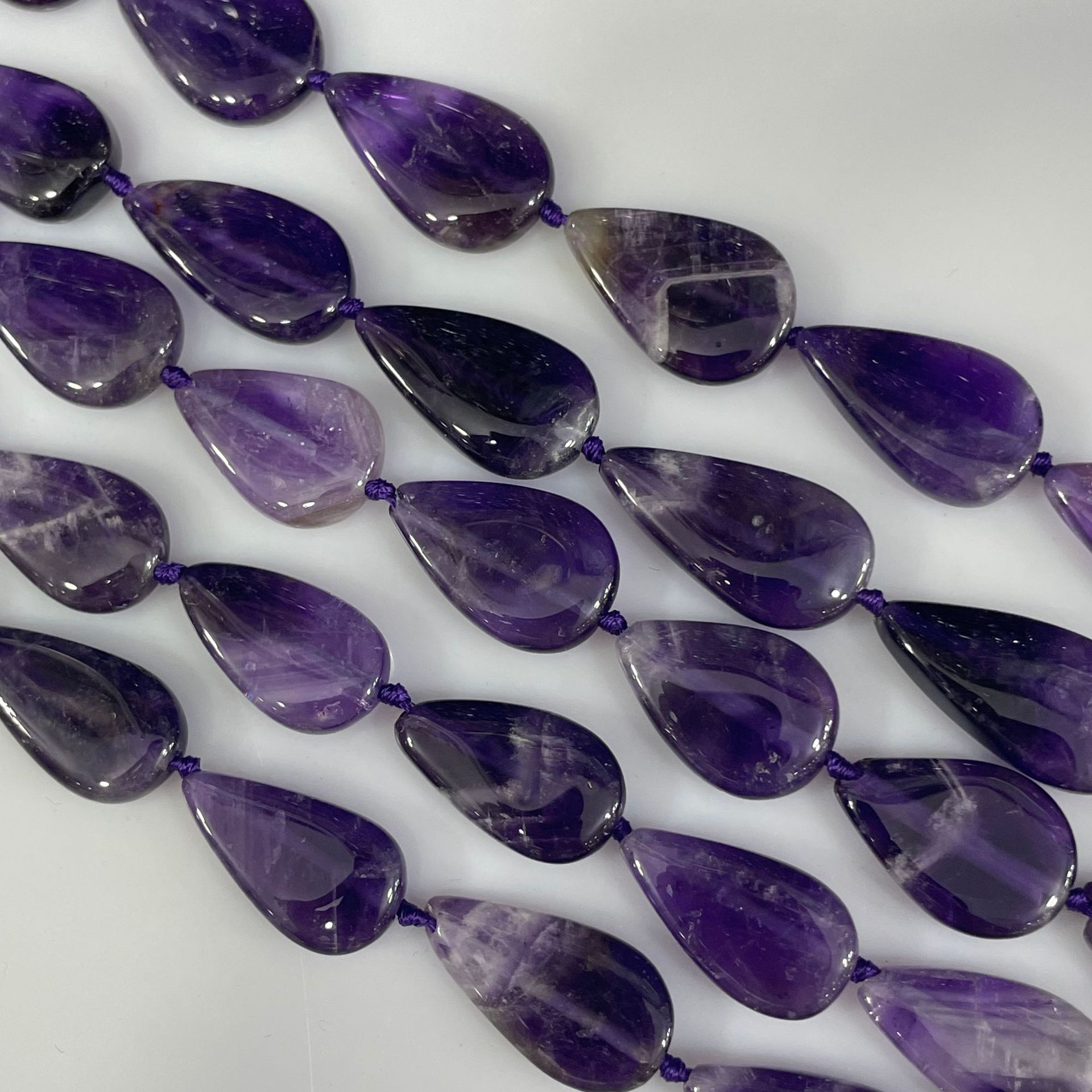 accessory with amethyst drop-shaped