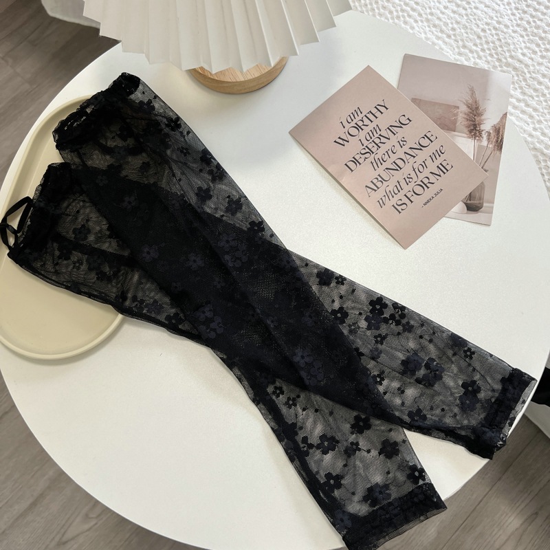 新款夏季薄蕾絲女長款手套假袖防曬紫外線護臂手臂套騎車開車戶外