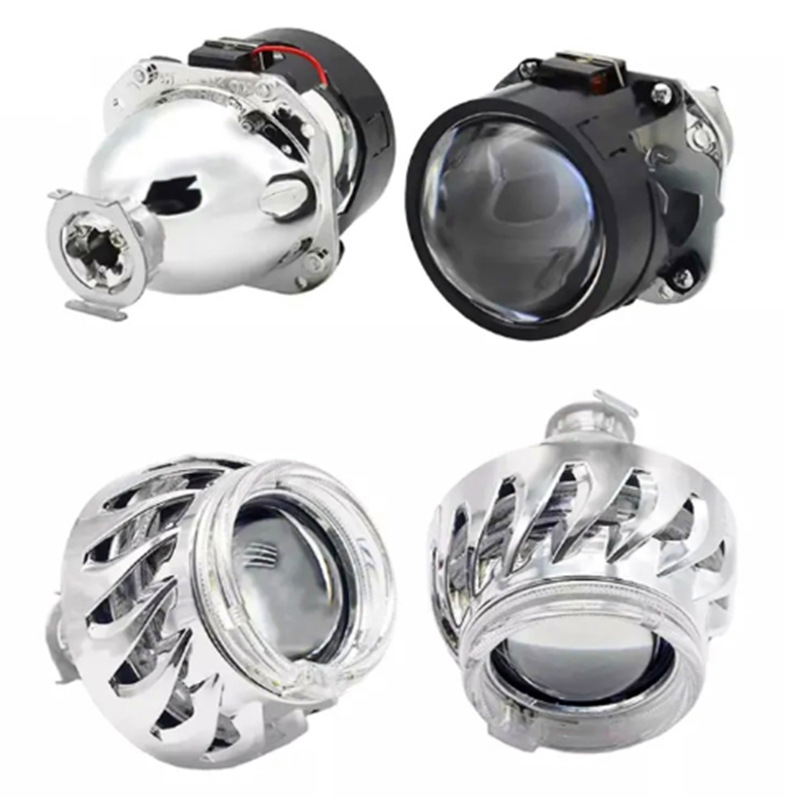 Nuevo ojo de ángel doble de 2,5 pulgadas Hot Wheel Funda de una pieza Ojo del diablo redondo HID Lente bifocal Universal