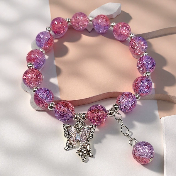 K04 Purple Red Butterfly Bracelet