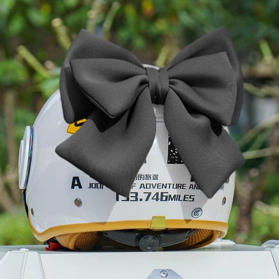 Dəbilqə (Kaska) aksesuarları | Bow Wholesale Commuting Decoration - basic-style-black-double-layer-oversized-bow