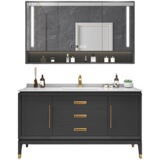 Современная ракеба для ванной комнаты Комбинация простая легкая роскошная сплошная древесина для ванной комнаты интеллектуальная умывальника для умывальника для умывания на лице