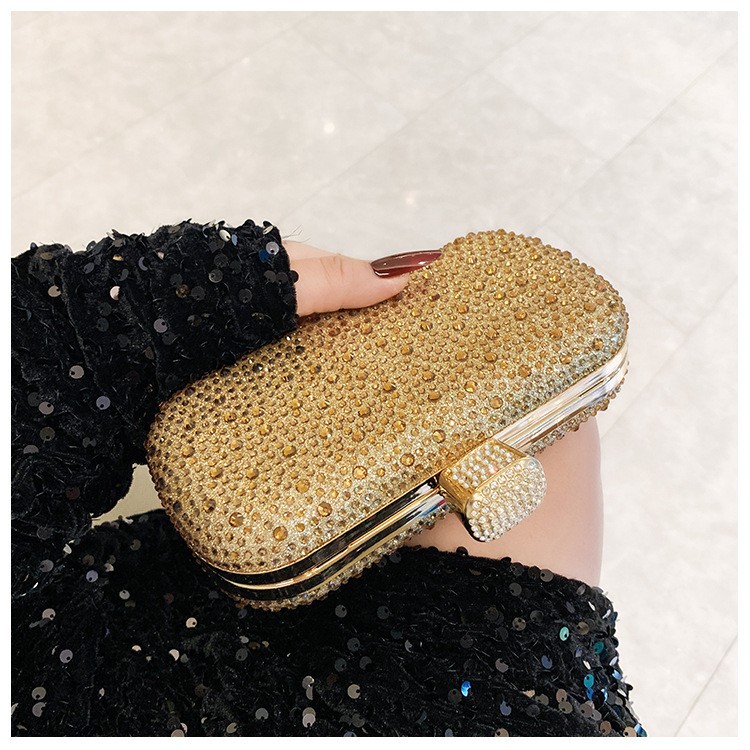 Bolsa de cena de moda transfronteriza de dama brillante y lujosa decoración de diamante bolsa de mano bolsa de cena elegante temperamento bolsa de cena