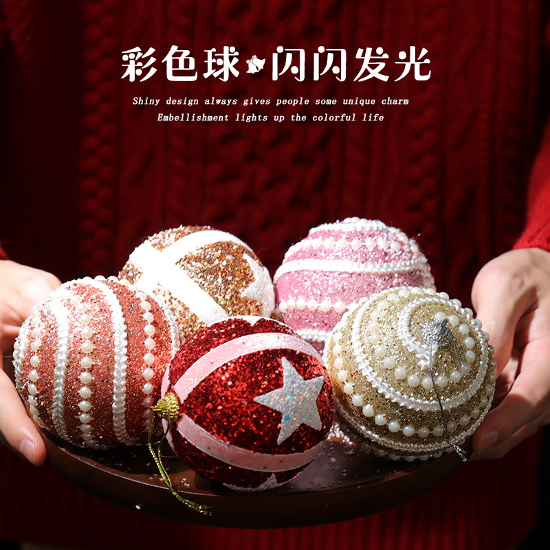 8cm bola de Navidad decoración de árbol de Navidad colgante de bolas de colores colgante colgante de Navidad decoración de Navidad accesorios de decoración
