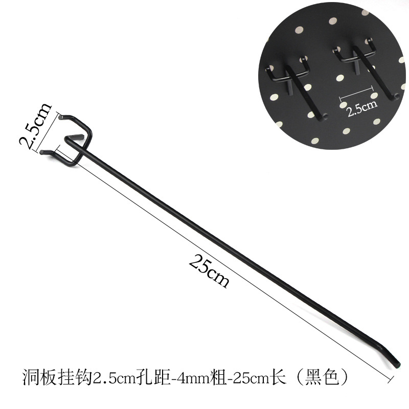 Al por mayor agujero placa gancho trípode gancho supermercado estante gancho agujero placa Gancho Doble ángulo joyería gancho placa agujero gancho recto