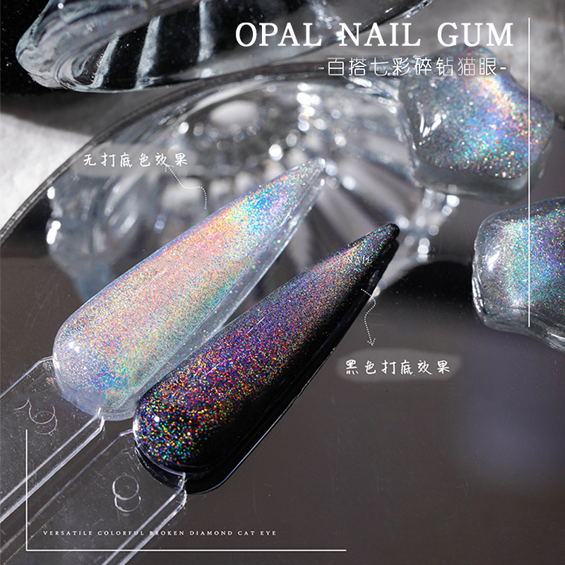 Diamante rojo roto gel de manicura ultra brillante colorido reflector láser de cristal de aluminio DiDi pegamento de ojos de gato aurora pegamento de esmalte de uñas