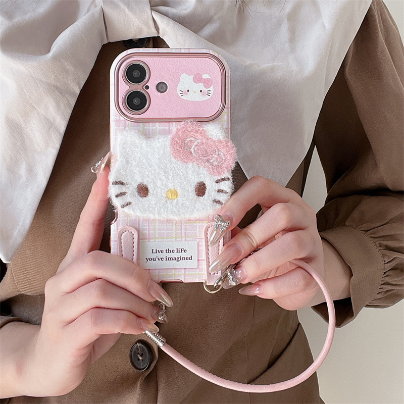 Chicas ins parche a cuadros en polvo kt para iphone16ProMax Apple 14/15 funda para teléfono 13 cordón 16