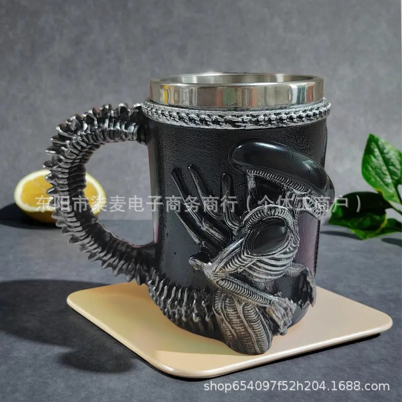 Nuevos productos transfronterizos personales de Halloween Iron Maiden sala de estar vinos decoración de alta gama 3D taza de marca tridimensional