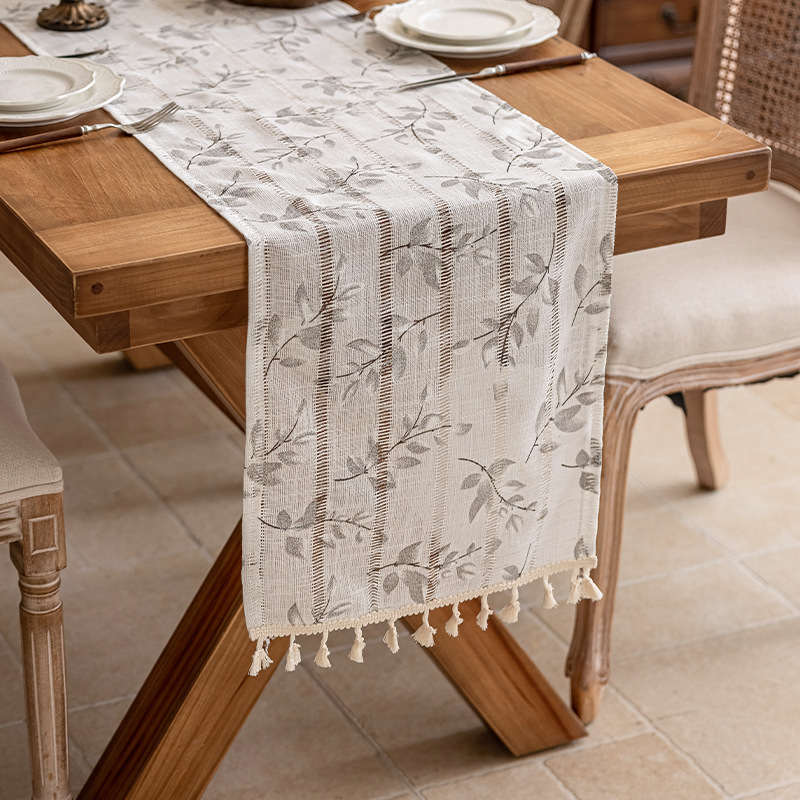 Hojas de olivo-Café (borla recta)