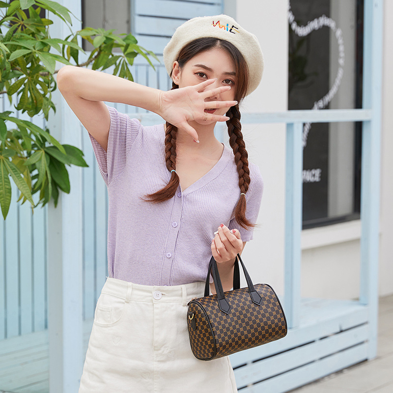 Bolso de mujer 2023 nueva moda casual impresión bolso de mujer Boston bolso de almohada bolso bordado de diamante
