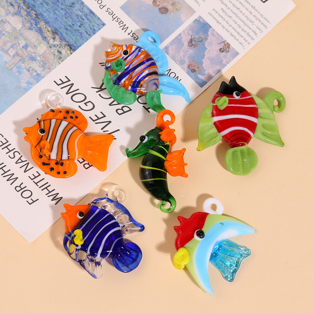 17g Weight Pendant Jewelry Making Type 35MM Jewelry Making Size DIY Jewelry Accessories Classification 1 Piece Quantity glass Material Fish Pattern All Seasons Season IG Style Style 1 Piece 35MM Glass Fish Pendant 1