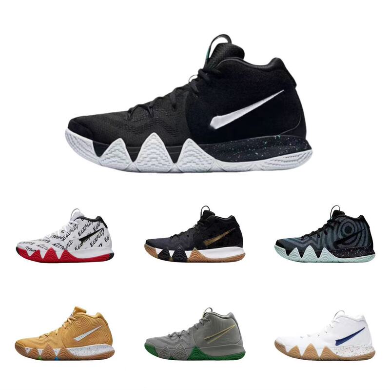 Pure Original Putian Kyrie4 Irving 4Th Generation Basketball Shoes Uncle Drew Black and White Air Cushion Wear-Resistant Combat Boots Sports Shoes