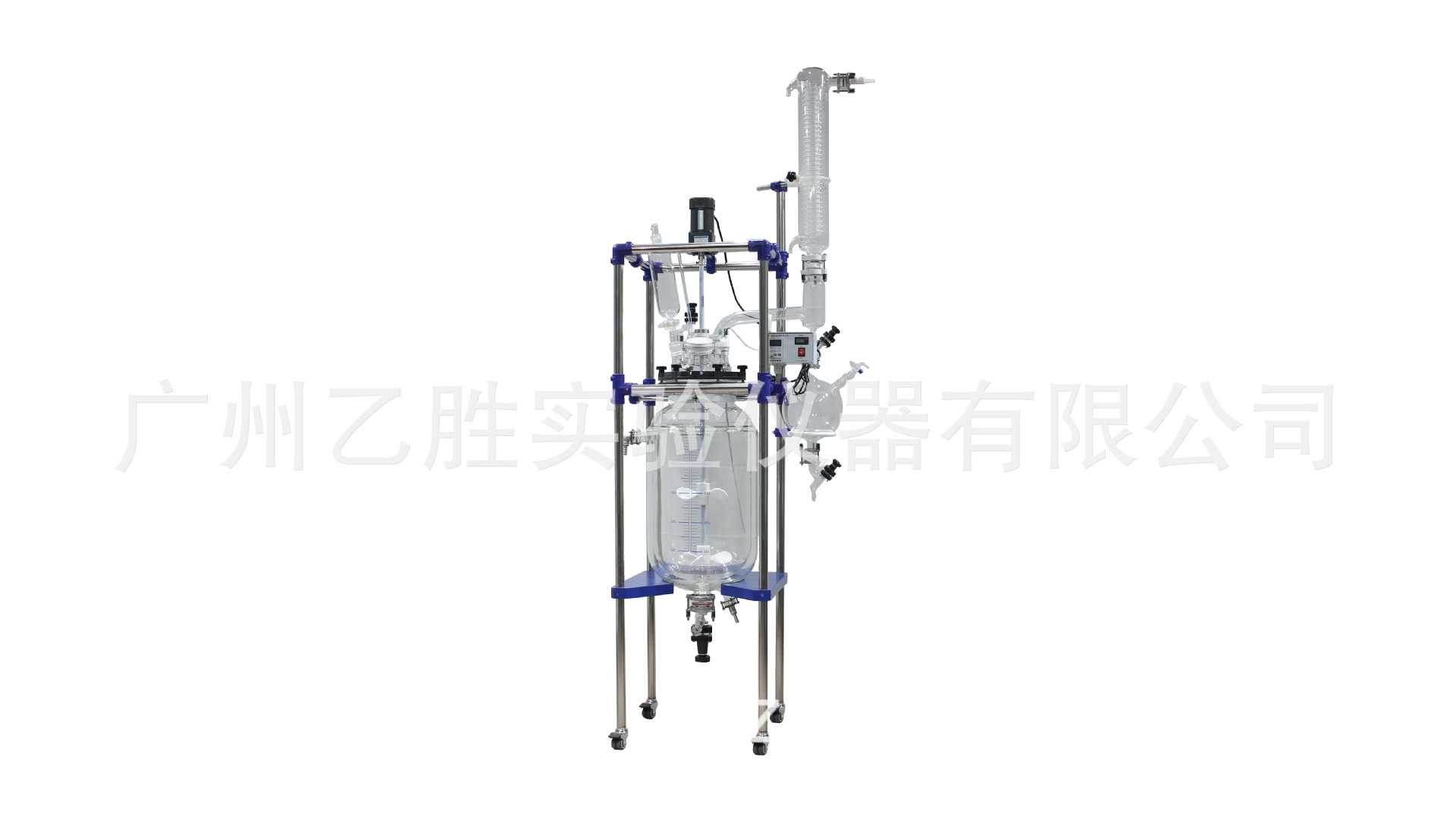 源头工厂现货供应双层50L玻璃反应釜密封实验室耐高温精密高精度