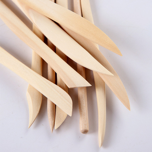 Pottery tools wooden 10-piece set slim-limbed clay sculpture knife children's handmade diy pottery clay filling soil kneading carving knife repairing knife