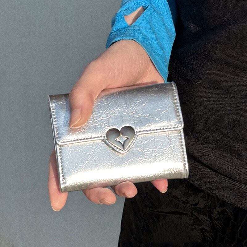 Heart-Shaped Metal Buckle 70% off Wallet Korean Style Niche Designer Cross-Border Wholesale/Dropshipping Customization Heart-Shaped Metal Buckle 70% off Wallet Korean Style Niche Designer Cross-Border Wholesale/Dropshipping Customization