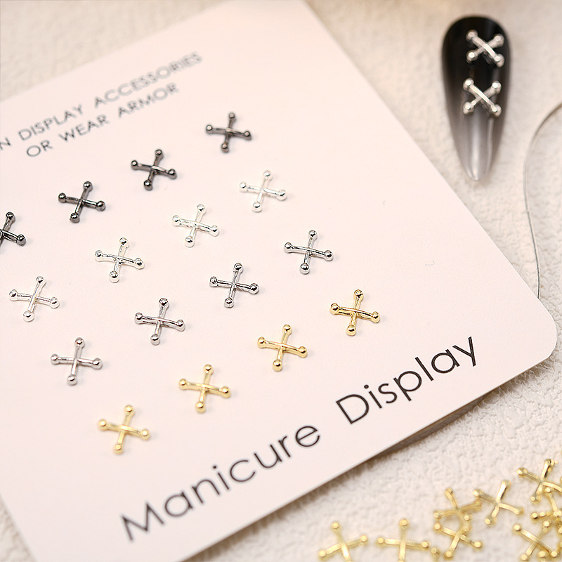 Cross nail jewelry retro three-dimensional alloy Halloween nail accessories punk style wear nail accessories wholesale Cross nail jewelry retro three-dimensional alloy Halloween nail accessories punk style wear nail accessories wholesale