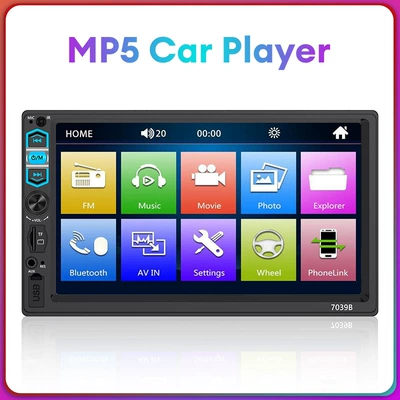7inch Mp5 Player Car Display Screen Portable Fm Reversing Rear View Bluetooth Connection Hd 1080 (Car mp5)
