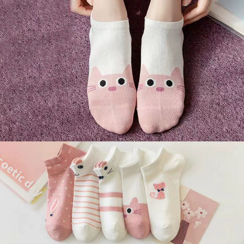 Носки женские до щиколотки белые Нескользящие невидимые носки летние тонкие Японские Женские носки милые дышащие хлопковые носки