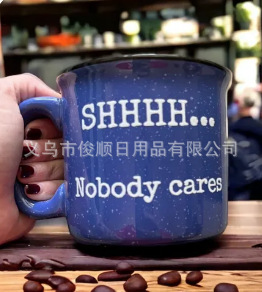 Transfronterizo nueva taza de café divertida creativa punto de pulverización Taza de cerámica Taza de leche de cerámica