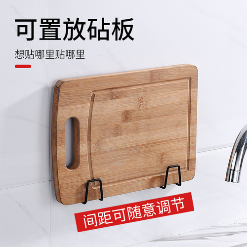 Kitchen sponge rack 304 stainless steel no punching paste sink drain rack storage sink wall-mounted sponge rack