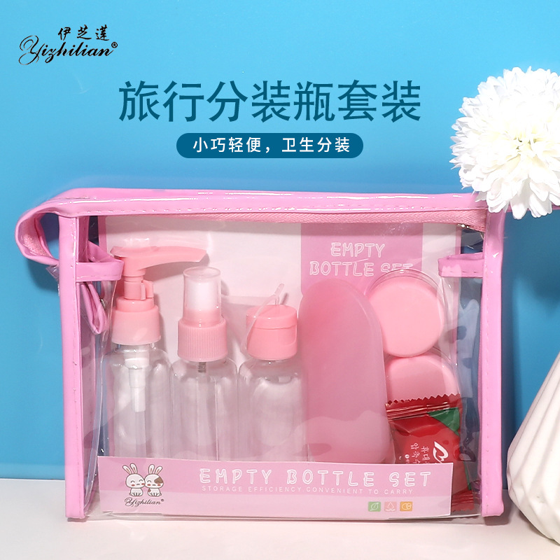 Juego de botellas de plástico PET vacías para viaje y cosméticos